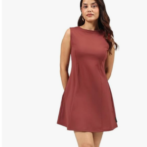 Product blissclub womens ultimate dress, fit & flare silhouette, boat neck dress with side pocket, soft stretchy everyday
