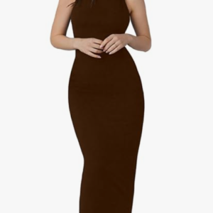 Product aahwan pink solid halter neck solid bodycon midi dress for women's & girl's