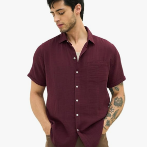 Product linen shirts for men's | linen blend shirt with full sleeve | spread collar with comfort fit | button closure for casual wear